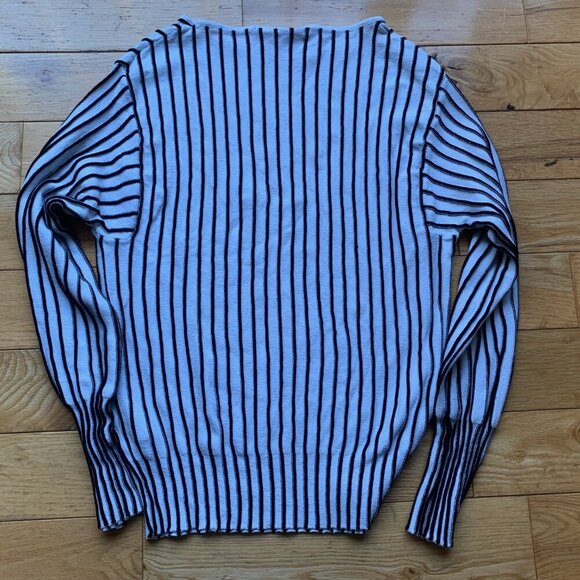 Cleo Striped Lightweight Sweater | Women’s XS | Puff Sleeve Knit Top - Picture 6 of 6